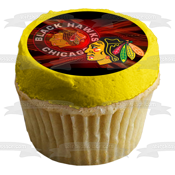 Chicago Blackhawks Logo NHL Professional Ice Hockey Edible Cake Topper Image ABPID06428