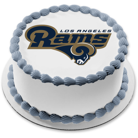 Imagen comestible para tarta comestible con logotipo de Los Angeles Rams de la NFL, fútbol americano profesional, ABPID06429 