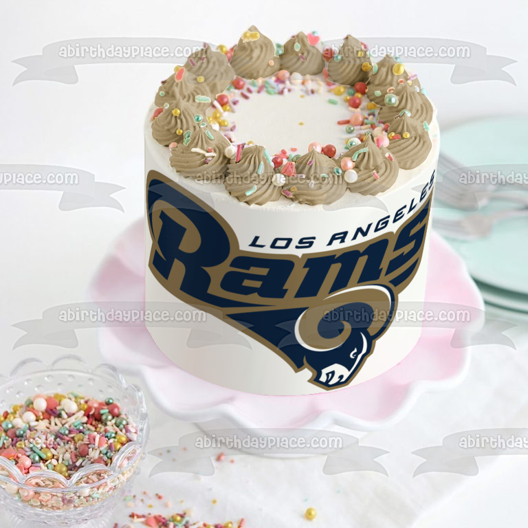 Imagen comestible para tarta comestible con logotipo de Los Angeles Rams de la NFL, fútbol americano profesional, ABPID06429 