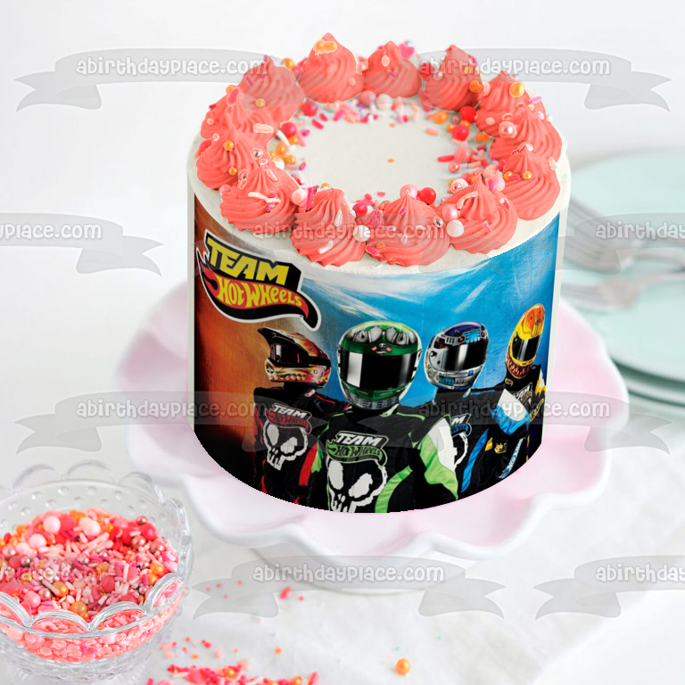 Team Hot Wheels Brandon Gage Rhett and Wyatt Edible Cake Topper Image ABPID06249