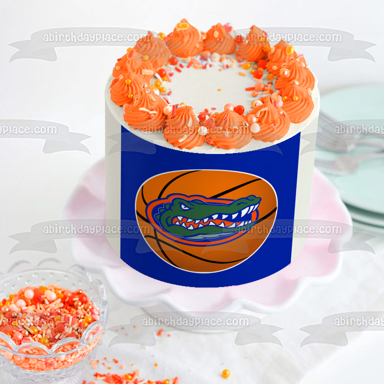 Imagen comestible para tarta con logotipo de baloncesto de la Universidad de Florida Florida Gators ABPID06434 