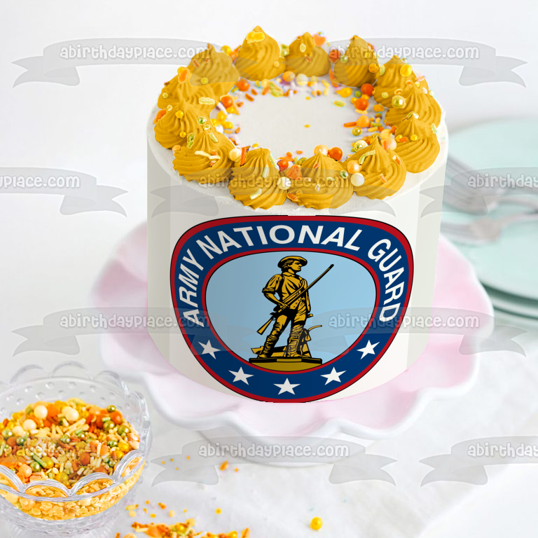 Imagen comestible para tarta con sello de la Guardia Nacional del Ejército de los Estados Unidos ABPID06259 