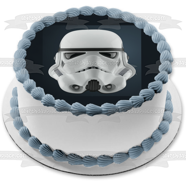 Star Wars Storm Trooper Casco Fondo Gris Imagen comestible para decoración de tarta ABPID06445 