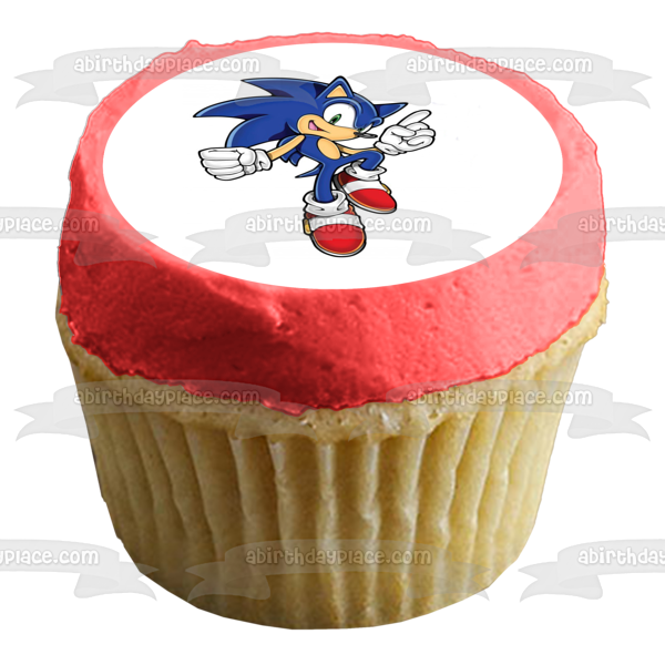 Sonic the Hedgehog con fondo blanco Imagen comestible para decoración de tarta ABPID06459 