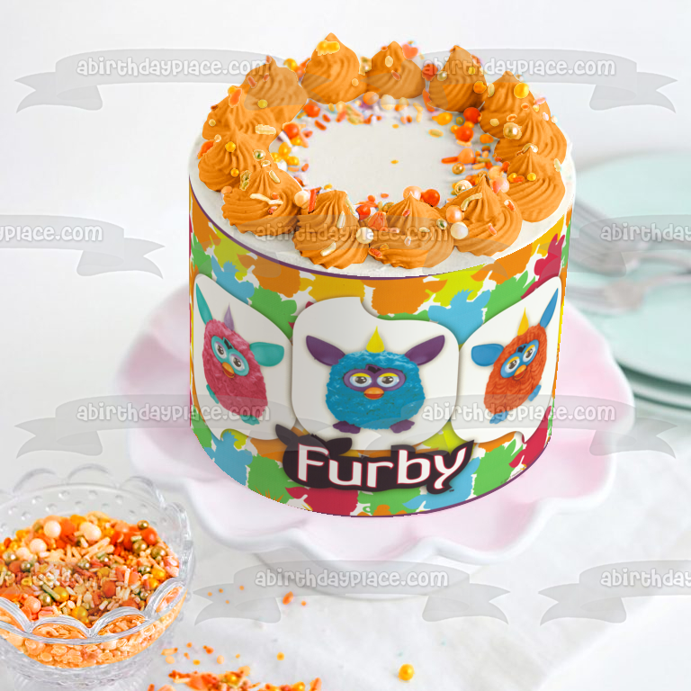 Furby Robot Toy Tiger Electronics - Decoración comestible para tartas, imagen ABPID06465 