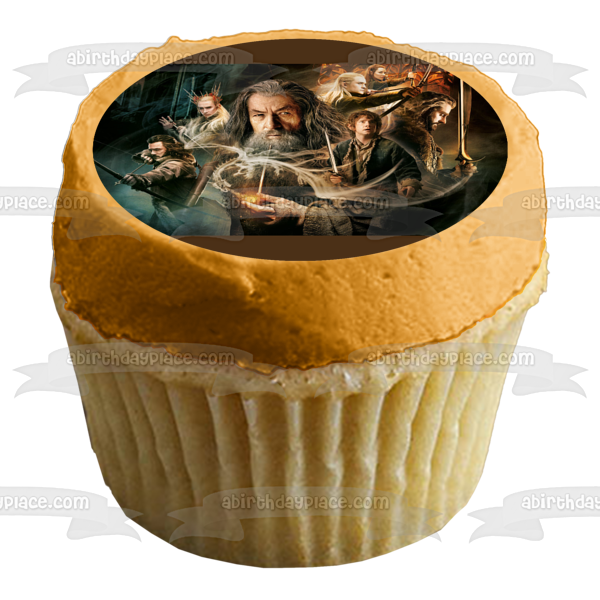 The Hobbit Gandalf Bilbo Thorin Legolas Thranduil Tauriel and Bard Edible Cake Topper Image ABPID06498