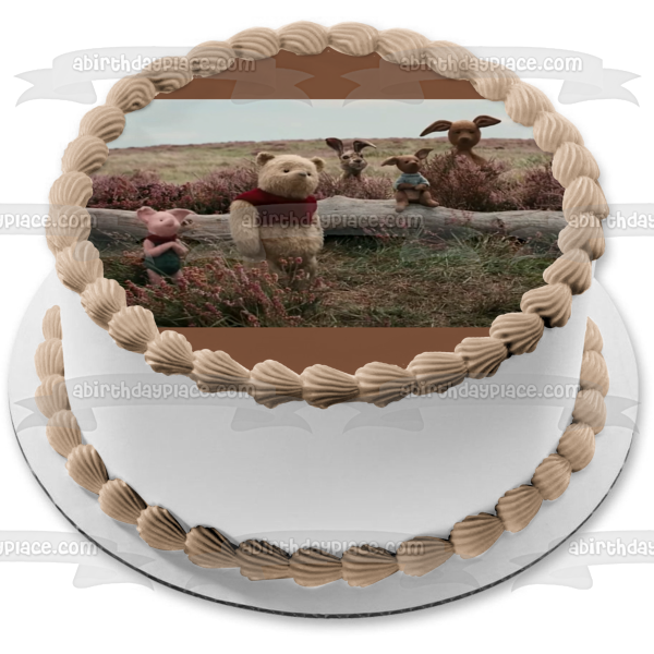 Adorno comestible para tarta con diseño realista de Winnie the Pooh, cochinillo, conejo, Kanga y Roo, imagen ABPID06509 