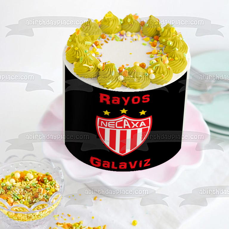 Logotipo del Club Necaxa Fútbol y Rayos Galaviz Imagen comestible para decoración para tarta ABPID06605