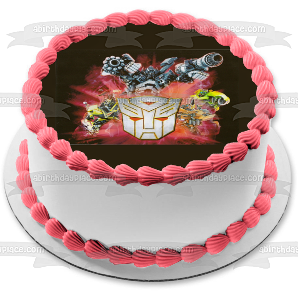 Transformers Autobots Optimus Prime Bumblebee Brawn y Blaster Imagen comestible para decoración de tarta ABPID06512 