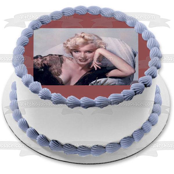 Adorno comestible para tarta con vestido negro de Marilyn Monroe, imagen ABPID06555 