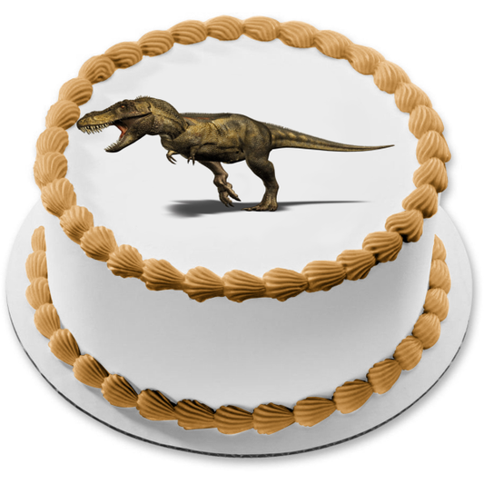 Tyrannosaurus Rex Dinosaur with a White Background Edible Cake Topper Image ABPID06665