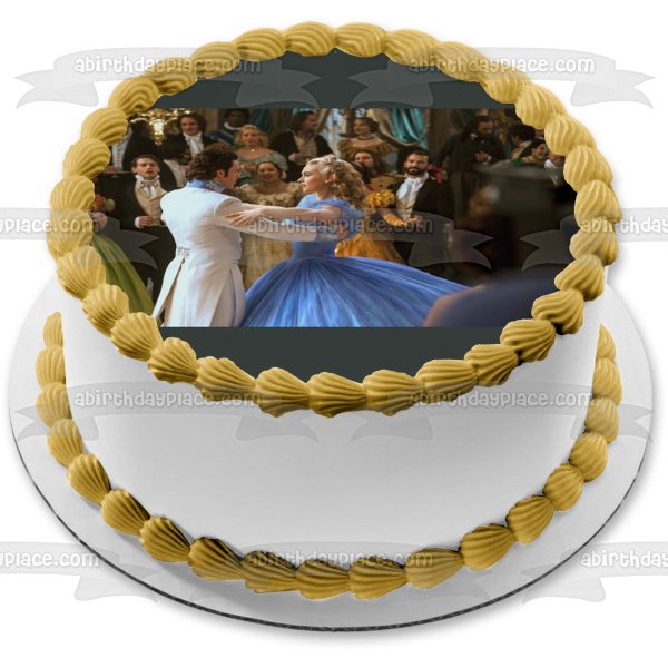 Adorno comestible para tarta de Cenicienta bailando con el príncipe azul, imagen ABPID06683 