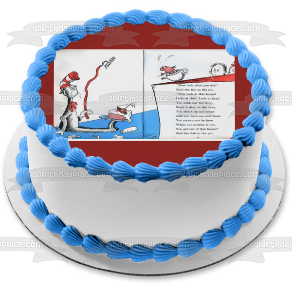 Dr. Seuss The Cat in the Hat Edible Cake Topper Image ABPID06828