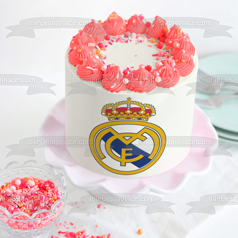 Imagen comestible para tarta con logotipo del Real Madrid CF Club De Futbol de fútbol español ABPID06694 