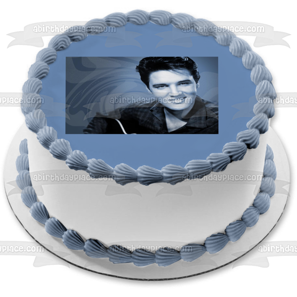 Elvis Presley el Rey Imagen comestible para tarta en blanco y negro ABPID06707 