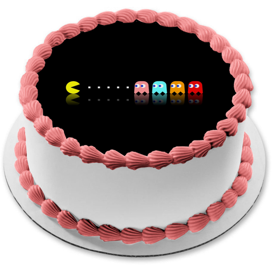 Pac-Man 2 Ghosts Inky Blinky Clyde and Pinky Edible Cake Topper Image ABPID06871