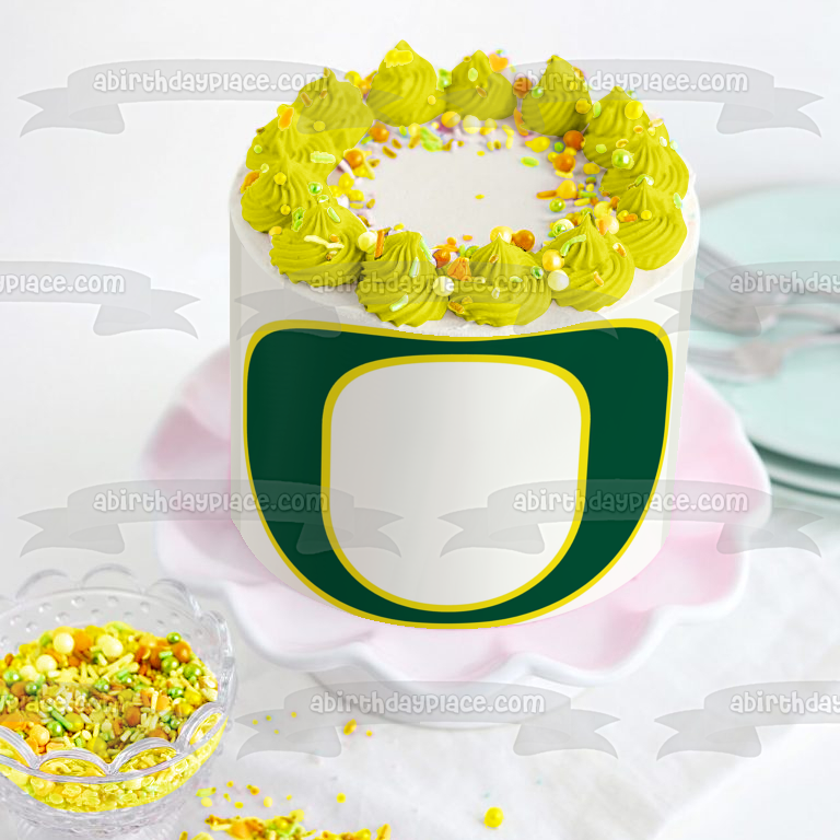 Imagen comestible para tarta con logotipo de los Ducks de la Universidad de Oregon ABPID06872 