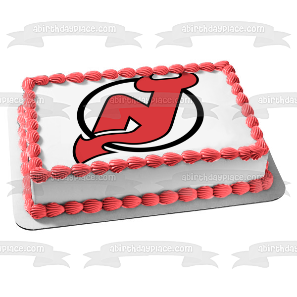 Imagen comestible para tarta con logotipo de los New Jersey Devils de la NHL National Hockey League ABPID06882 