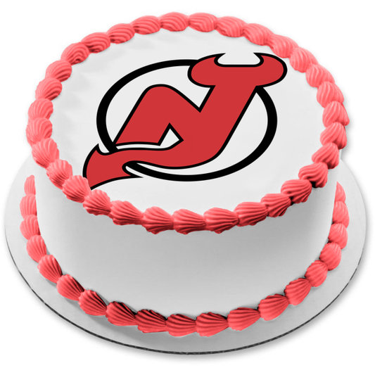 Imagen comestible para tarta con logotipo de los New Jersey Devils de la NHL National Hockey League ABPID06882 