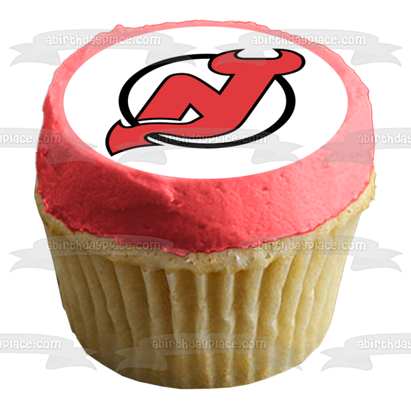 Imagen comestible para tarta con logotipo de los New Jersey Devils de la NHL National Hockey League ABPID06882 