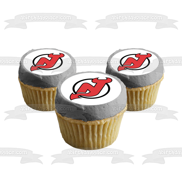 Imagen comestible para tarta con logotipo de los New Jersey Devils de la NHL National Hockey League ABPID06882 