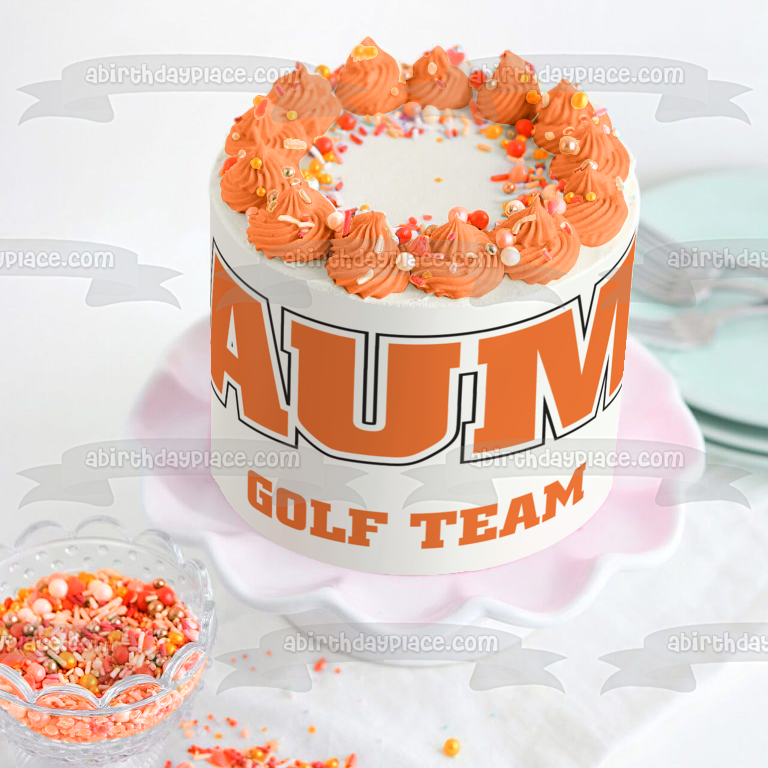 Aum Auburn University at Montogmery Golf Team Logo Edible Cake Topper Image ABPID06772