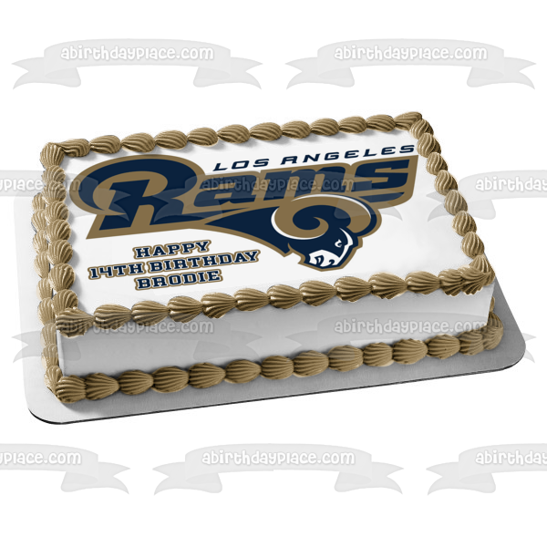 Imagen comestible para tarta comestible con logotipo de Los Angeles Rams de la NFL, fútbol americano profesional, ABPID06429 