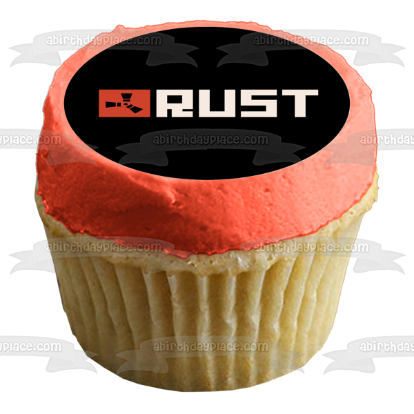 Rust Video Game Logo Edible Cake Topper Image ABPID55282