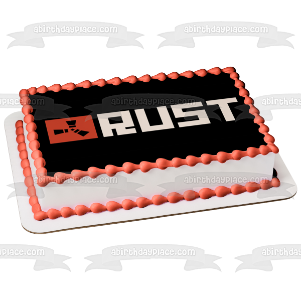 Rust Video Game Logo Edible Cake Topper Image ABPID55282