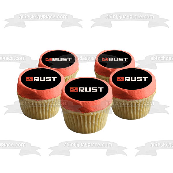 Rust Video Game Logo Edible Cake Topper Image ABPID55282