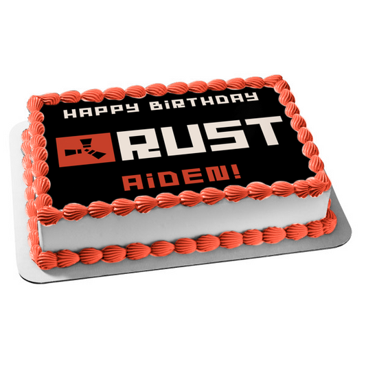 Imagen comestible para decoración de tarta con el logotipo del videojuego Rust ABPID55282 