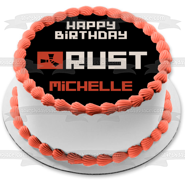 Imagen comestible para decoración de tarta con el logotipo del videojuego Rust ABPID55282 