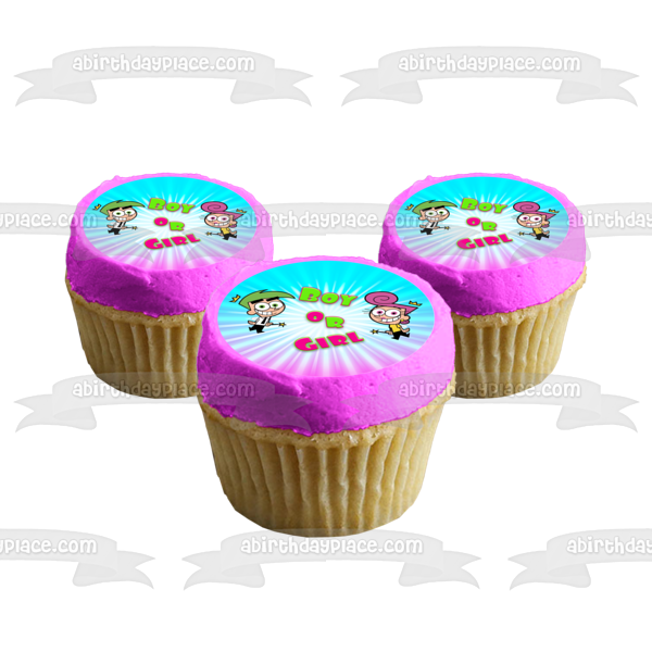 Fairly Little One Fairly Odd Parents Boy or Girl for Your Gender Reveal Edible Cake Topper Image ABPID55285