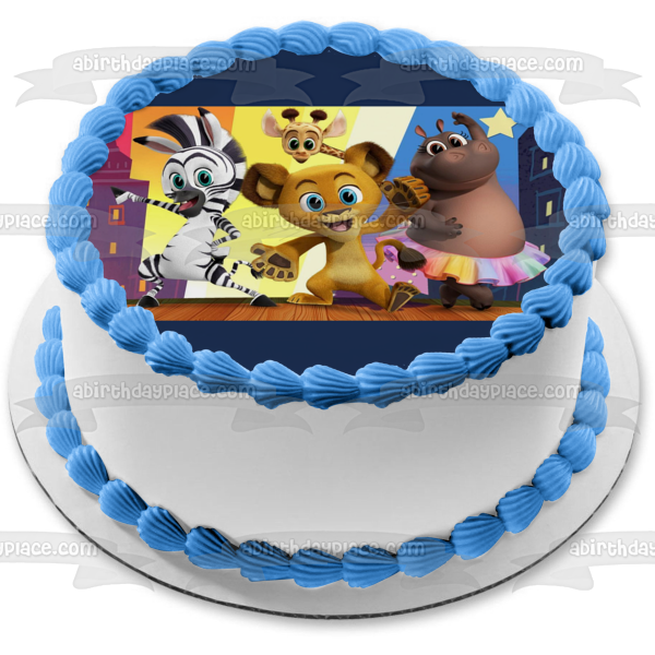 Madagascar: A Little Wild Melman Gloria Alex Marty Edible Cake Topper Image ABPID55286