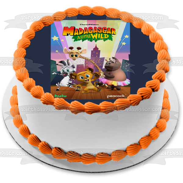 Madagascar: A Little Wild Alex Marty Melman Gloria Edible Cake Topper Image ABPID55288