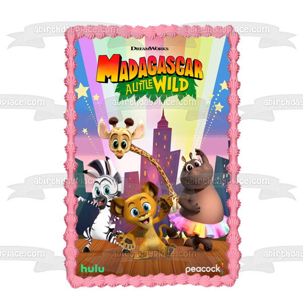 Madagascar: A Little Wild Alex Marty Melman Gloria Edible Cake Topper Image ABPID55288