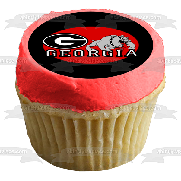 University of Georgia Bulldogs Logo NCAA Edible Cake Topper Image ABPID06922