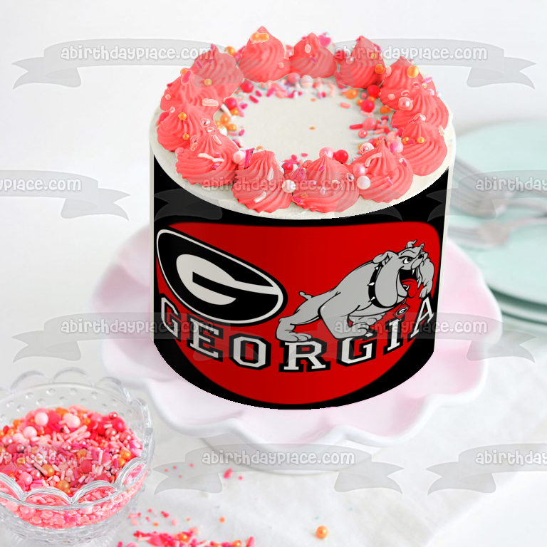 University of Georgia Bulldogs Logo NCAA Edible Cake Topper Image ABPID06922