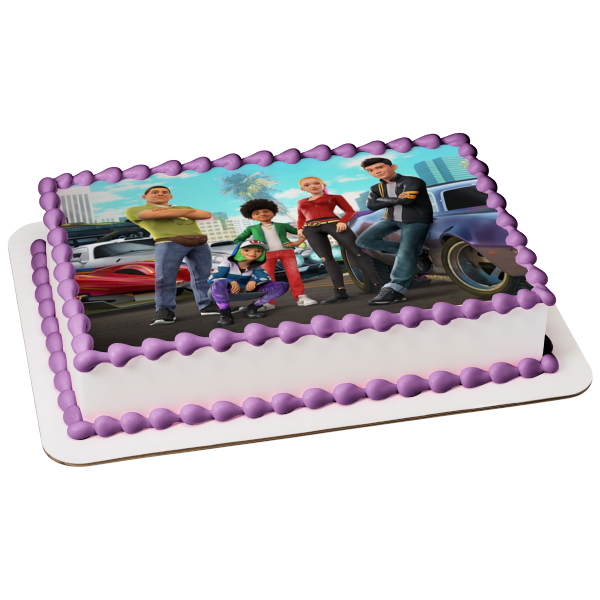 Decoración comestible para tarta de Layla Frostee Tony Cisco de Fast &amp; Furious Spy Racers ABPID55299 