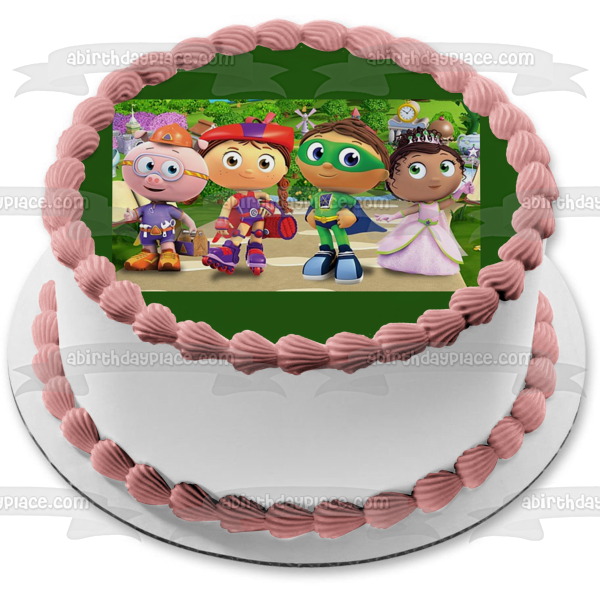 Super Why Princesa Guisante Alfa Cerdo y Caperucita Roja Adorno comestible para tarta Imagen ABPID07027 