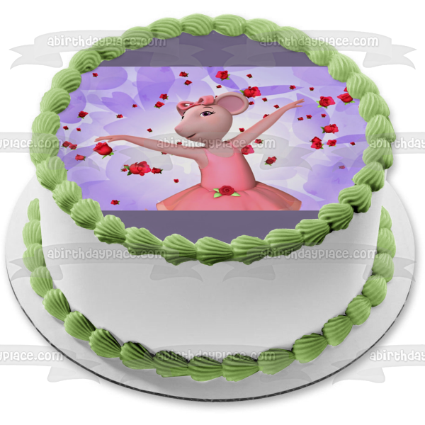 Angelina Ballerina the Next Steps Hearts and Roses Edible Cake Topper Image ABPID55311