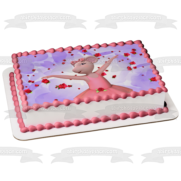 Angelina Ballerina the Next Steps Hearts and Roses Edible Cake Topper Image ABPID55311