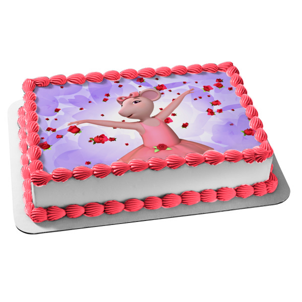 Angelina Ballerina the Next Steps Hearts and Roses Edible Cake Topper Image ABPID55311