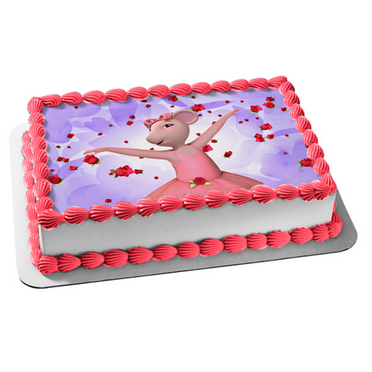 Angelina Ballerina the Next Steps Hearts and Roses Edible Cake Topper Image ABPID55311