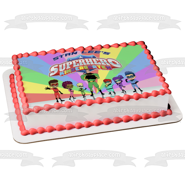 Stan Lee's Superhero Kindergarten Putty Captain Fantastic Lin Choi Vik Pedro Jet Billy Edible Cake Topper Image ABPID55354