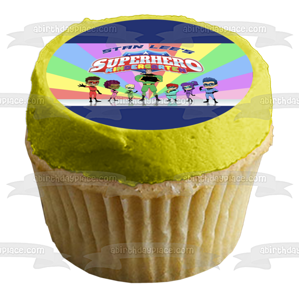 Stan Lee's Superhero Kindergarten Putty Captain Fantastic Lin Choi Vik Pedro Jet Billy Edible Cake Topper Image ABPID55354