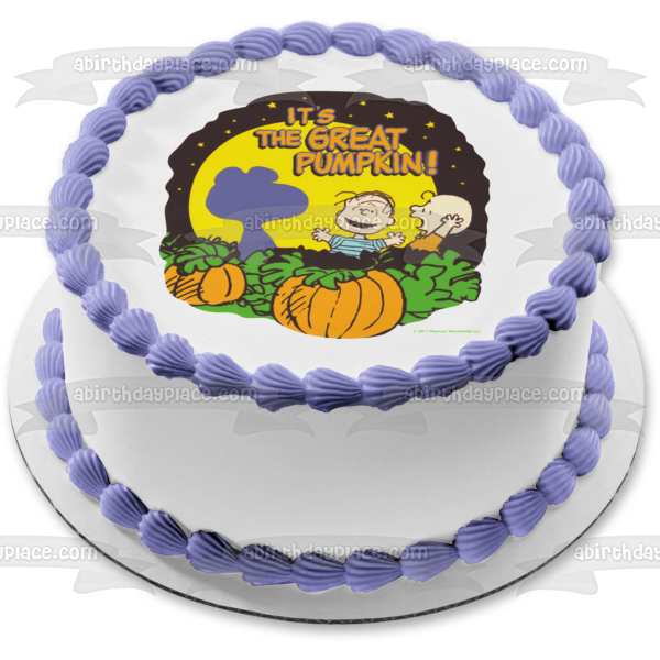 Peanuts Snoopy Charlie Brown y Linus Es la gran calabaza adorno comestible para tarta imagen ABPID07041 