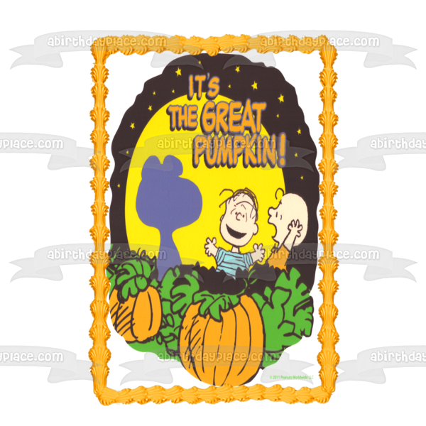 Peanuts Snoopy Charlie Brown y Linus Es la gran calabaza adorno comestible para tarta imagen ABPID07041 