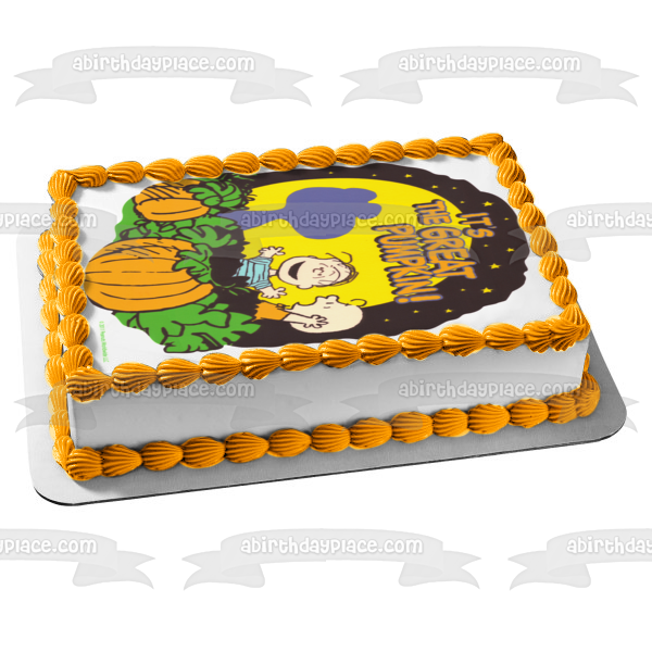 Peanuts Snoopy Charlie Brown y Linus Es la gran calabaza adorno comestible para tarta imagen ABPID07041 