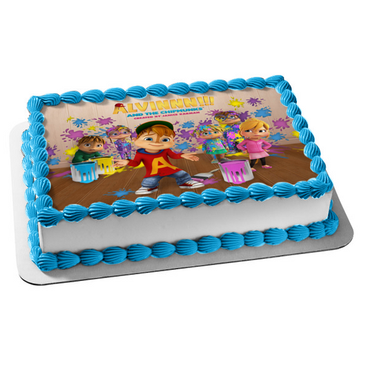 Alvinnn!!! And the Chipmunks Brittany Alvin Simon Theodore Jenette Eleanor Edible Cake Topper Image ABPID55315